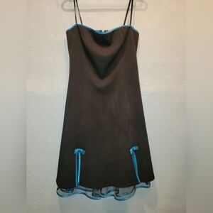 Black Dress With Blue Trim